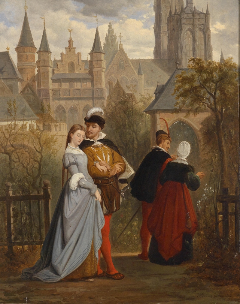 Faust And Gretchen by Hendrik Frans Schaefels, 1863